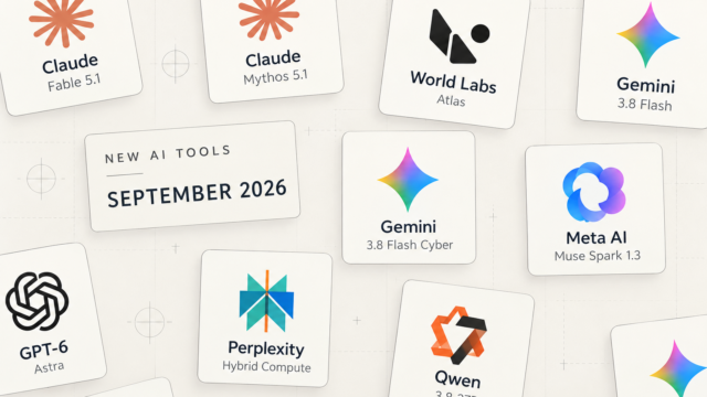 new AI tools released September 2026 lineup graphic